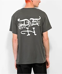 Ed Hardy Death Or Glory Skull Charcoal T-Shirt