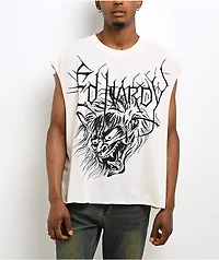 Ed Hardy Demons Head Natural Crop Tank Top