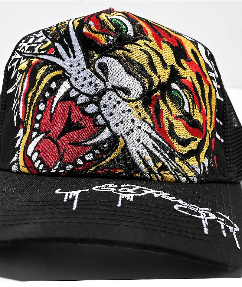 Ed Hardy Double Tiger Black Trucker Hat