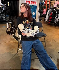 Ed Hardy Dragon Black & Cream 2fer Long Sleeve T-Shirt