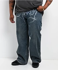 Ed Hardy Dragon Blue Baggy Jeans
