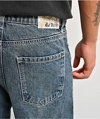 Ed Hardy Dragon Blue Baggy Jeans
