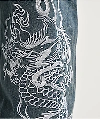 Ed Hardy Dragon Blue Baggy Jeans