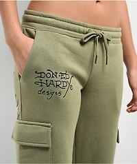 Ed Hardy Dragon Dagger Olive Cargo Sweatpants