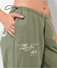 Ed Hardy Dragon Olive Green Cargo Parachute Pants