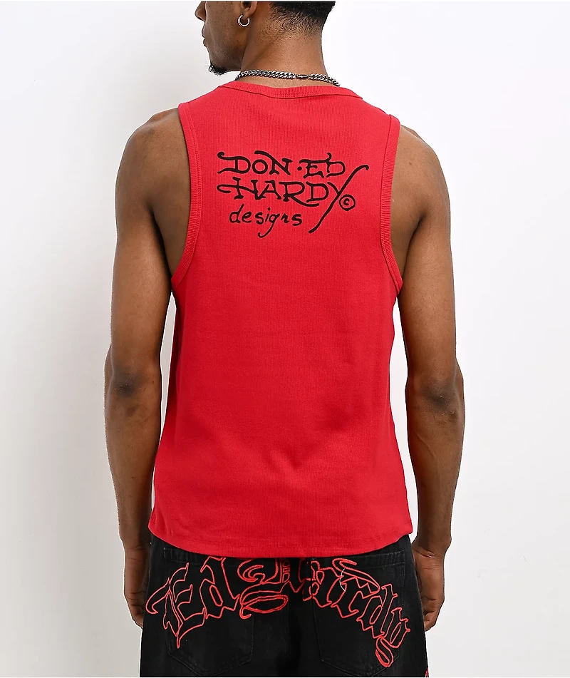 Ed Hardy Dragon Red Tank Top