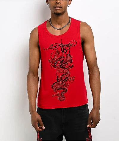 Ed Hardy Dragon Red Tank Top