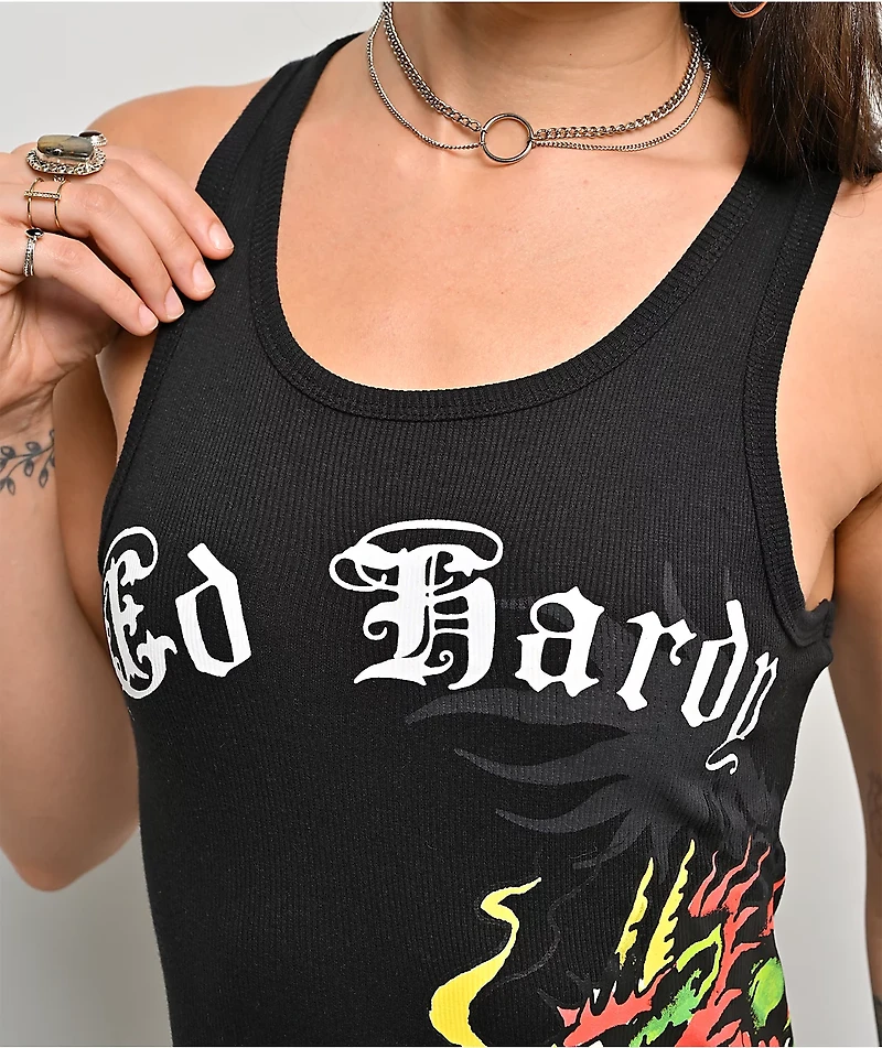 Ed Hardy Dragon Rose Black Dress