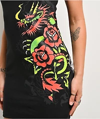 Ed Hardy Dragon Rose Black Dress