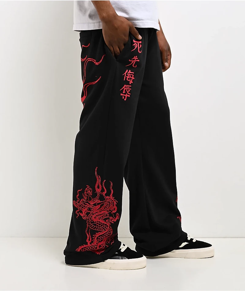 Ed Hardy Dragons Black Sweatpants