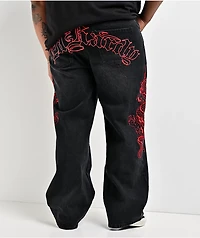 Ed Hardy Dragons Black Wash Baggy Jeans