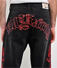 Ed Hardy Dragons Black Wash Baggy Jeans