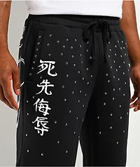 Ed Hardy Dragons Studded Black Sweatpants