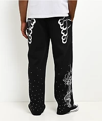 Ed Hardy Dragons Studded Black Sweatpants