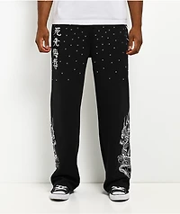 Ed Hardy Dragons Studded Black Sweatpants