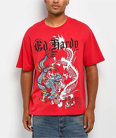 Ed Hardy Dragons Vintage Red T-Shirt
