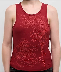 Ed Hardy Dragons Wine Tank Top