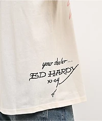 Ed Hardy Eagle Rhinestone White T-Shirt