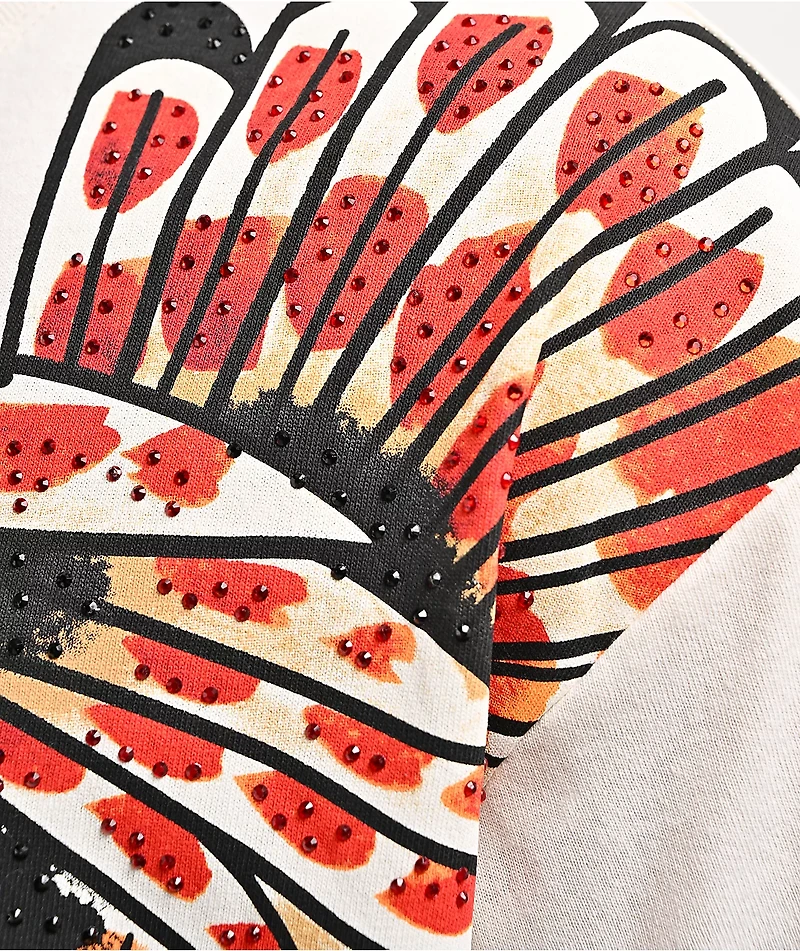 Ed Hardy Eagle Rhinestone White T-Shirt