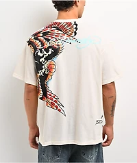 Ed Hardy Eagle Rhinestone White T-Shirt