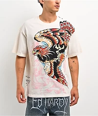 Ed Hardy Eagle Rhinestone White T-Shirt