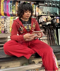 Ed Hardy Eagle Tiger Red Crop Zip Hoodie