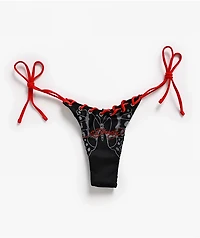 Ed Hardy Eternal Love Rhinestone Black High Leg Bikini Bottom