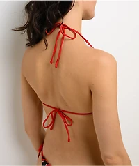 Ed Hardy Eternal Love Rhinestone Black Triangle Bikini Top