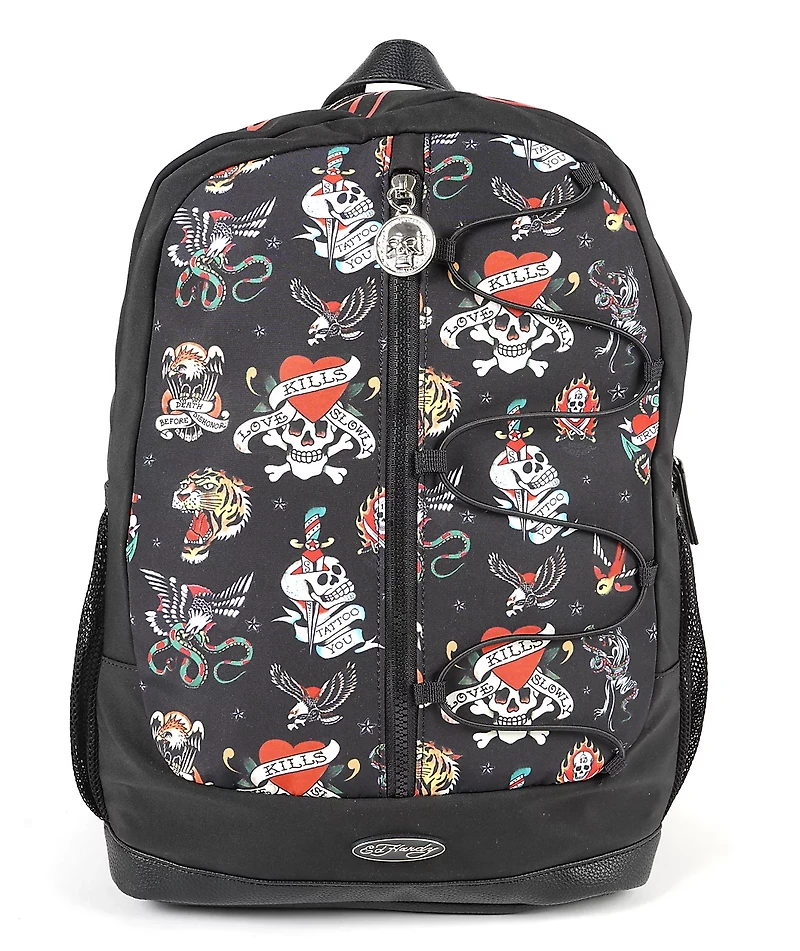 Ed Hardy Eve All Over Black Backpack