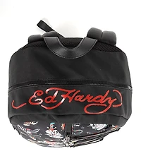 Ed Hardy Eve All Over Black Backpack
