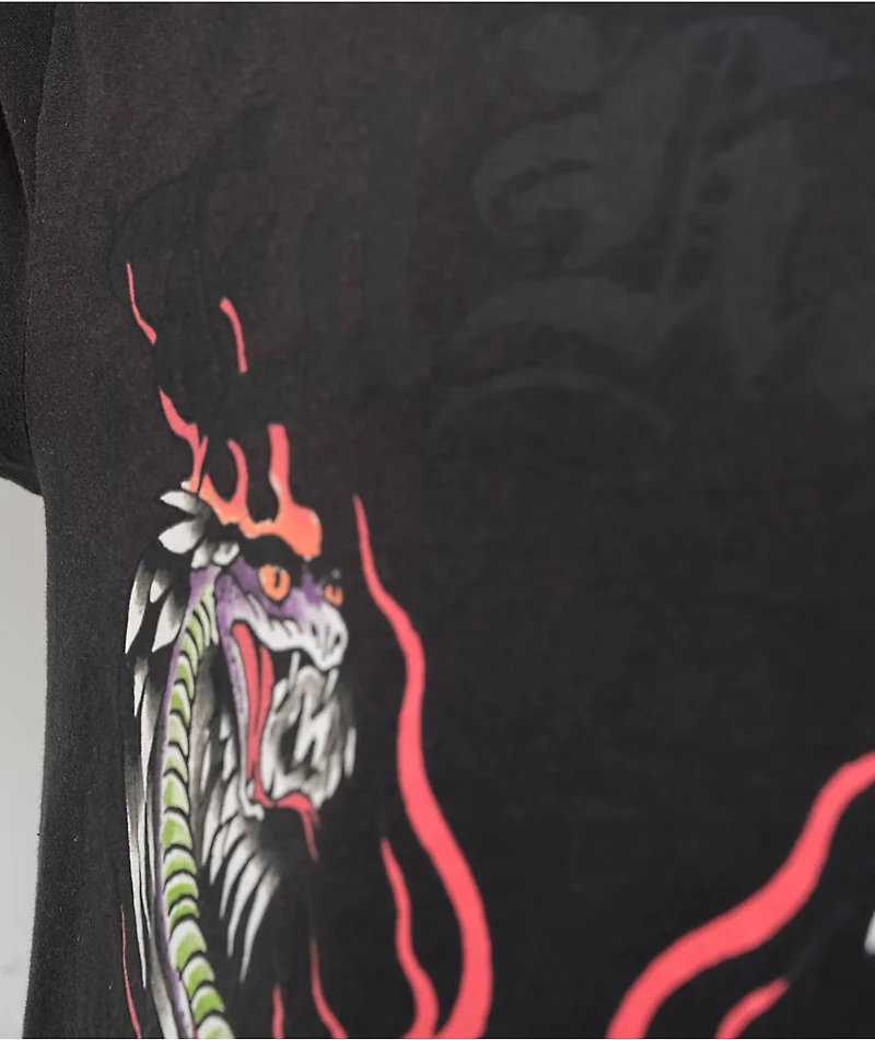 Ed Hardy Fire Lord Black Wash T-Shirt