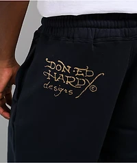 Ed Hardy Fire Lord Navy Wash Baggy Sweatpants