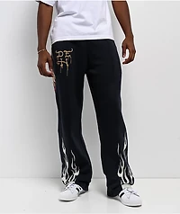 Ed Hardy Fire Lord Navy Wash Baggy Sweatpants