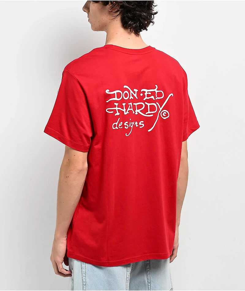 Ed Hardy Fire Panther Red T-Shirt