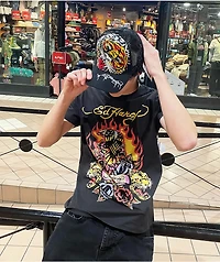 Ed Hardy Firebird Rhinestone Black T-Shirt