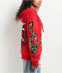Ed Hardy Flame Cobra Red Hoodie