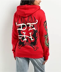 Ed Hardy Flame Cobra Red Hoodie