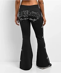 Ed Hardy Flame Cross Y2K Black Sweatpants