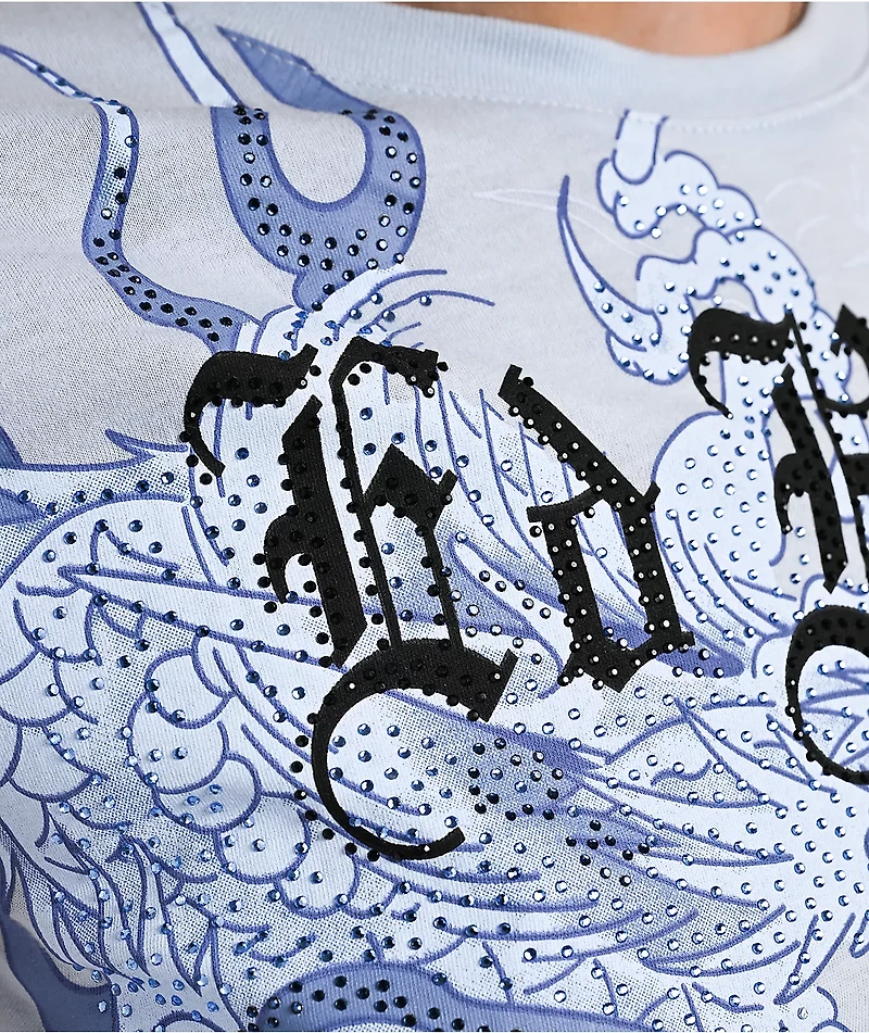 Ed Hardy Flame Dragon Light Blue T-Shirt