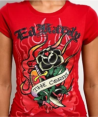 Ed Hardy Flame Rose Red T-Shirt