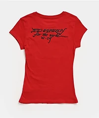 Ed Hardy Flame Rose Red T-Shirt