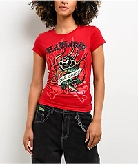 Ed Hardy Flame Rose Red T-Shirt