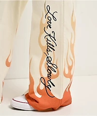 Ed Hardy Flames Cream Sweatpants