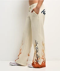 Ed Hardy Flames Cream Sweatpants
