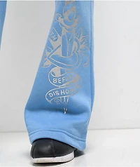 Ed Hardy Flower Skulls Powder Blue Sweatpants