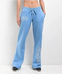 Ed Hardy Flower Skulls Powder Blue Sweatpants