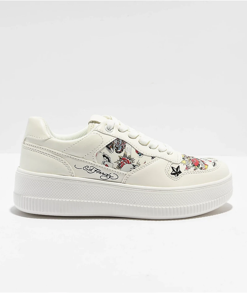Ed Hardy Gwen White Shoes