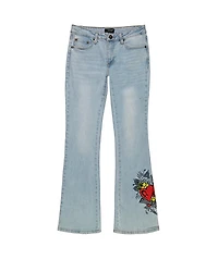 Ed Hardy Heart Light Tint Low Rise Bootcut Jeans