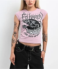 Ed Hardy Hell Cat Dusty Rose T-Shirt
