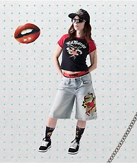 Ed Hardy Hokusai Black Rectangle Sunglasses